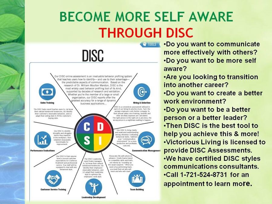 Call VLF to learn how you may use the DISC to transform your business or relationship.